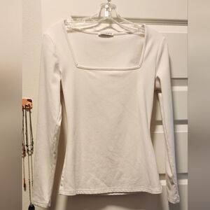 Elegant White Square Neck Blouse
